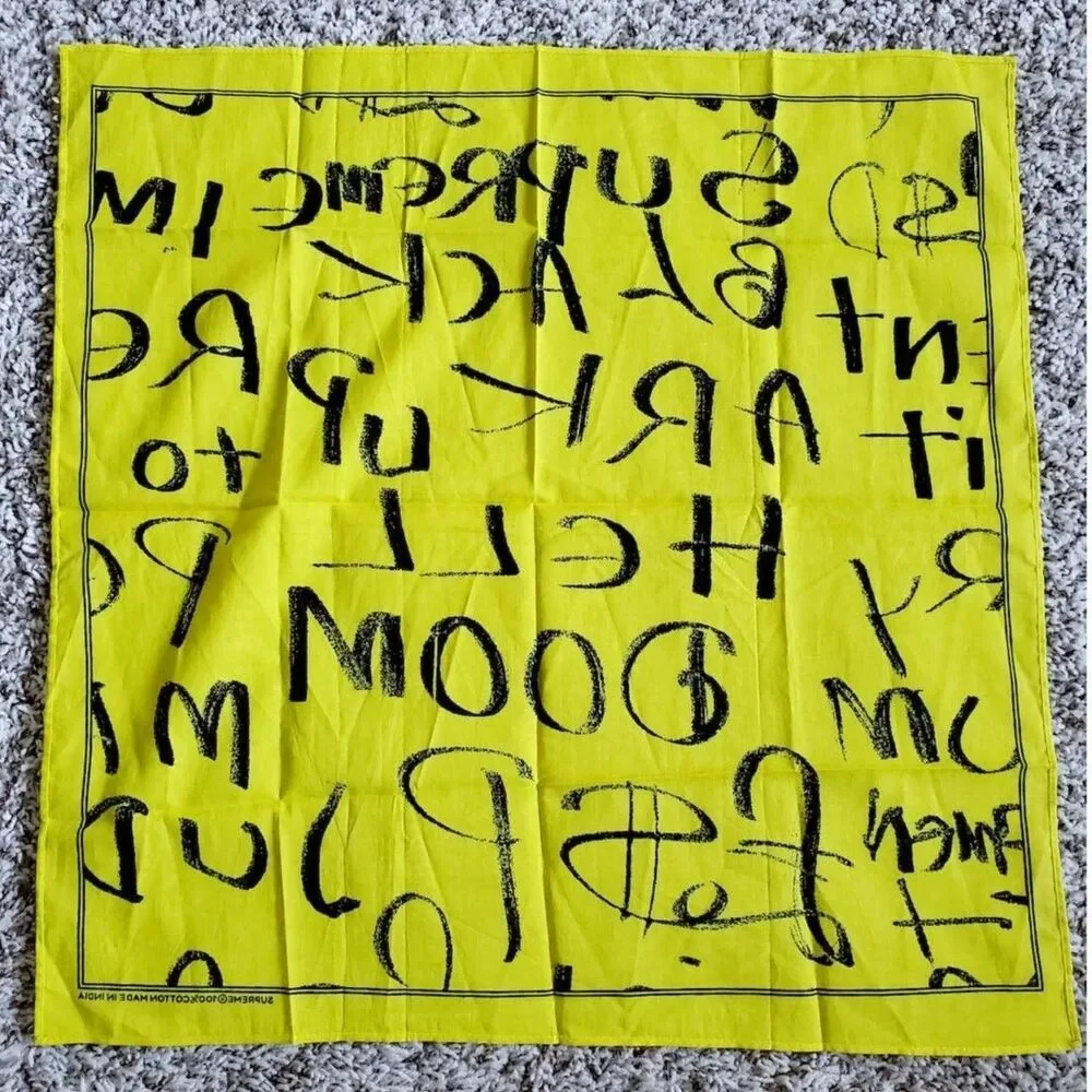 Supreme Fluorescent Yellow Black Arc Bandana